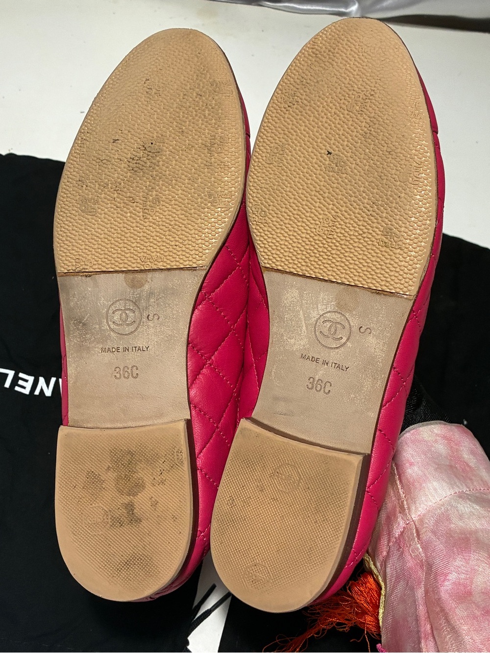 CHANEL Hot Pink Quilted Leather Ballerina Flats with CC Bow - Picture 6 of 11